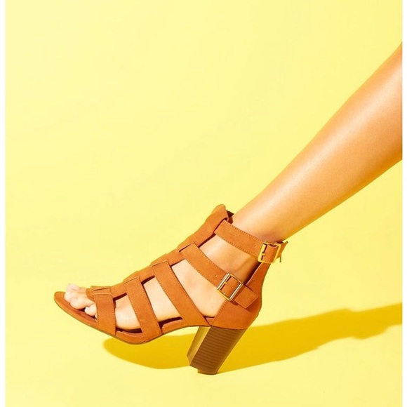 Forever 21 Shoes - FAUX SUEDE CAGED BLOCKED HEELS